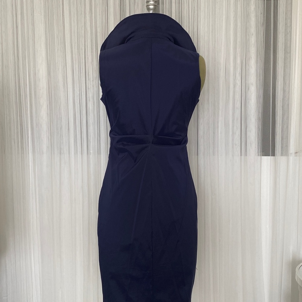 Joseph Ribkoff Navy Sleeveless Zip-Up Midi Dress Size 10 - Picture 4 of 16
